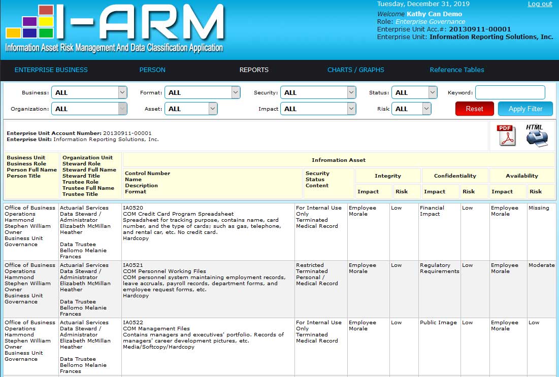 <strong>I-ARM</strong> reporting